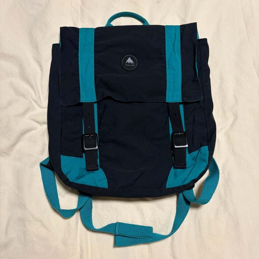 Burton Backpack Black Teal Cotton Vintage